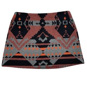 GAP Wool Blend Aztec Southwest Mini Skirt Womens Size 14 Geometric NWT